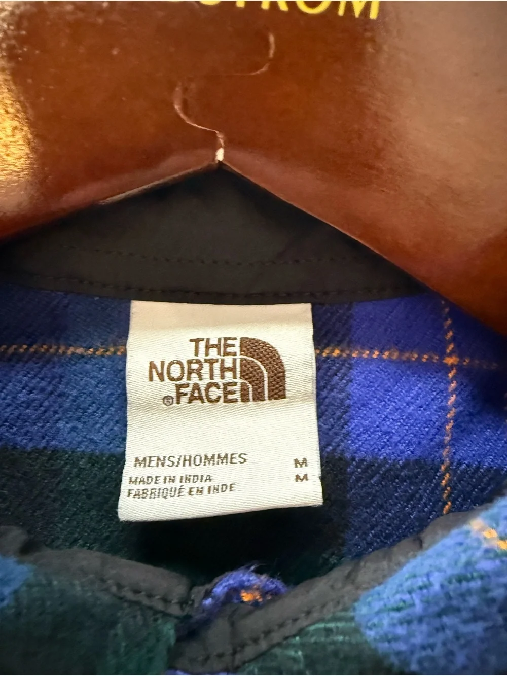 The North Face Flannel Shirt Mens M Blue Green Plaid Heavyweight Button Up